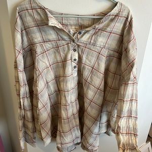Free People Flannel Blouse ✨